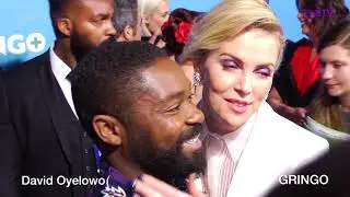 David Oyelowo gets kiss from Charlize Theron at GRINGO premiere!!!!