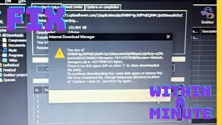 How to Fix Idm there is no disk space left  error within a minute