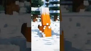 The cutest jump in Minecraft! 🦊❄️ Fox diving in snow. #MinecraftFox #Cute #Nature #Snow