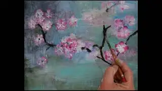 Acryltechnik, bl&uuml;tenartig. Finish.Male zauberhafte Bl&uuml;ten mit einfacher Technik.