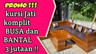 Rekomendasi kursi sudut kayu jati komplit busa dan bantal 