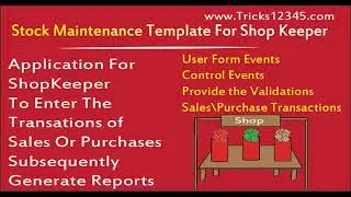 Stock Maintenance Template For Shop Keeper||Record Sales and Purchase || Generate Item Wise Report