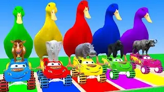 Long Slide Game With Cow Elephant Gorilla Hippopotamus Tiger 3d Animal Game Funny 3d Animals