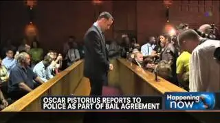 Oscar Pistorius reports to Police as part of Bail agreement