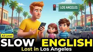Lost in Los Angeles: No Phone, No Map, No Help 🇺🇸 | Slow English A2