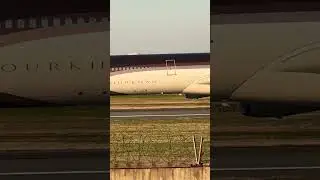 Alisher Usmanov&rsquo;s &ldquo;Bourkhan&rdquo; Airbus A340-300 during run-up in Tashkent