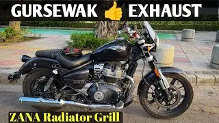 Gursewak Exhaust or Zana Radiator Grill 💥 Super Meteor 650