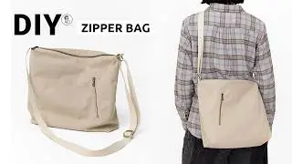DIY Zipper Bag | Супер удобная сумка через плечо｜Диагональный карман на молнии