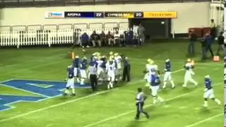 Cypress Bay WR Alex Montgomery one-handed 31 yd TD reception, Apopka 22 Cypress Bay 21