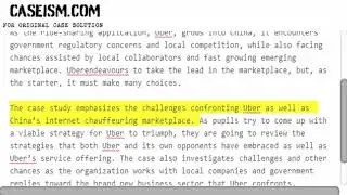 Uber: Managing a Ride in China Case Solution & Analysis Caseism.com