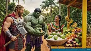Thor e Hulk vieram a Santa Mercedes comer manga com sal