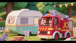 Firetruck Joins the Fairy Campervan | Magical Rescue Song for Kids 🌈🎶