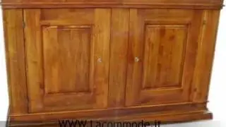 La Commode: credenze madie classiche artigianali in legno massello di noce intarsiate intagliate