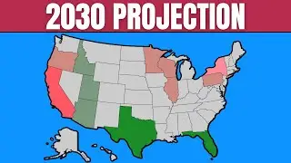 Прогноз на начало 2030 года показывает КРУПНЫЙ прирост в штатах с красным цветом кожи