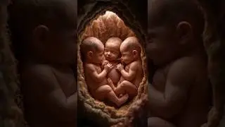 Three Babies in Womb | Amazing Movement of Unborn Triplets #pregnancy #unbornbaby #shorts
