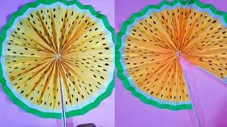 How to make paper fan | Paper Fan decoration | paper fan backdrop | paper fan diy |easy  fan making