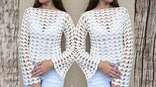LOOK at This Cute and Easy Crochet Stitch: Beautiful Crochet sweater  Pattern for Beginners❤️❤️❤️❤️