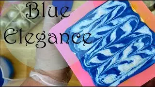 Blue Elegance Bar Soap - Angled Pour Mica Line - Vegan Soap - Cabbage Patch Soap