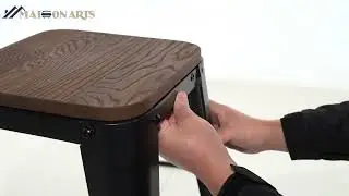 Installation Guide of ALPHA HOME 30  High Bar Stools with Wood Seat