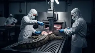 Inside the Crocodile Cutting Machine Factory | Full Meat Processing Process
