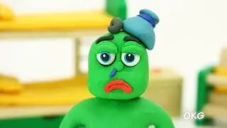 Green Baby - Episode 54 - Sick Home Activities - Stop Motion Cartoon For Kids
