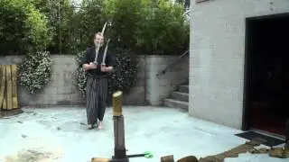 Iai Jutsu  Tameshigiri 2 sword application James Williams Sensei Nami ryu