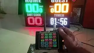 Scoreboard basket + shotclock 90x60cm remot bisa wireless & kabel bu Soni Led Jogja 0822.5777.4400