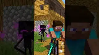 endermen's💜 #shorts #minecraft #animation #enderman #golem #hapico #village #steve (4)