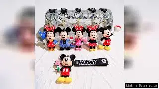 Disney Mickey Minnie PVC Keychain Doll Couple Car Key Chain Pendant Hanging Ornaments Wedding Gifts