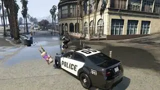 GTA V Slow Motion Running over Pedestrians