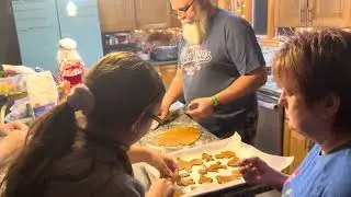 Gingerbread cookies baking 