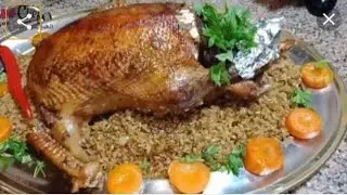 طريقة عمل البط بالفريك والزبيب