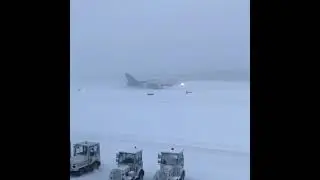 UPS B747 takes off in Alaska during a snowstorm! ❄️🎥