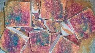Fresh Chalk With Bath Bomb Powder & Glitter | Gym Chalk ASMR | Relaxing Video
