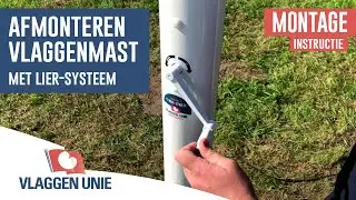 Vlaggenmast afmonteren met anti-diefstal lier-systeem - Vlaggen Unie