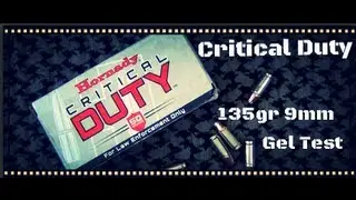 Hornady Critical Duty 135gr 9mm Ballistic Gel Test (HD)