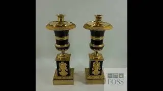 Early 19th Century Empire Ormolu Reversible Cassolettes Candlesticks
