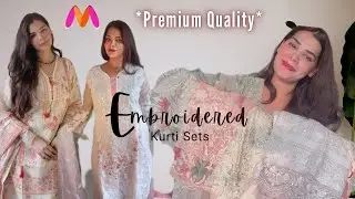 *Myntra Premium ✅ Embroidered Kurta Sets 💯#myntrahaul #premiumquality