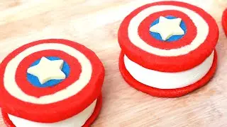 CAPTAIN AMERICA ICE CREAM SANDWICHES - NERDY NUMMIES