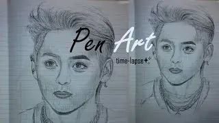 BTS V Pen Drawing ✍️ | Full Realistic Timelapse Portrait (Kim Taehyung)