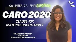 CARO 2020 XiX Material Uncertainty by CA Madhu Thakuria