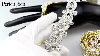 X-shape AB color Symphony crystal rhinestones trim metal chain Ribbon f