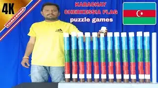KARACHAY CHERKESSIA Flag Colours Cylinder Matching Game Challenge videos | Puzzle Test