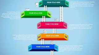 Create 5 Step Ladder Infographic Slide Design in PowerPoint