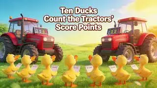 Ten Ducks Count the Tractors&rsquo; Score Points | Fun Counting Song & Kids Nursery Rhymes
