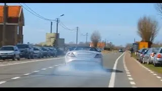 SLR Mclaren Burnouts Smoking Tires, Borderrun 2014