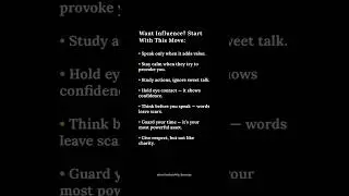 Want Influence? Start With This Move #PowerfulMindset #PsychologyFacts #selfimprovement #selfgrowth