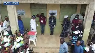 OSUN ELECTION: Governor Oyetola, Wife Vote In Iragbiji