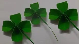 ORIGAMI PAPER IRISH FOUR-LEAF GLOVER LEAVES LUCKY | EASY PAPER LEAVES FOLDING INSTRUCTIONS