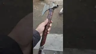 Custom Handmade Damascus Steel Axe with Rose Wood Handle